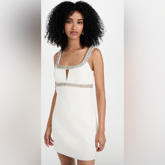 $605 MRSP | Rebecca Vallance - Alpine Keyhole Mini Dress | Ivory | AU 4 / US 0 - Picture 1 of 16